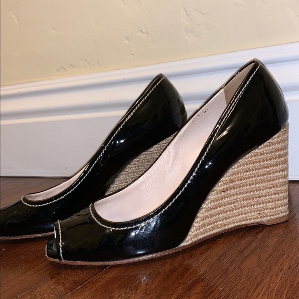 Prada wedge heel black patten leather❤️❤️❤️👩🏻‍🦰